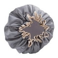 thumbnail image 1 of YUEHAO Bathroom Products Women Double Waterproof Shower Satin Bathing Cap Hats Silk Reusable Hair Cover Layer Waterproof Shower Grey, 1 of 5