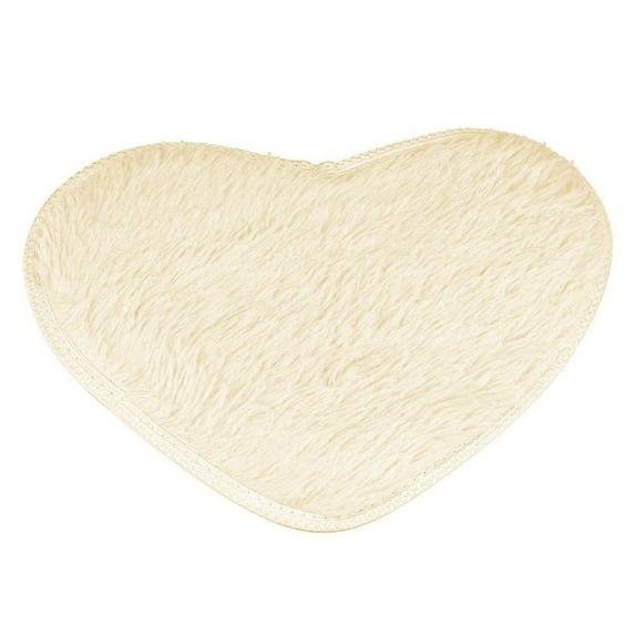 YUEHAO Bathroom Rugs, Heart Shaped Rug, Decorative Love Floor Mat, Non-Slip Bath Mats Kitchen Bathroom Home Decor Bathroom Decorative Floor (40x30cm, Beige)