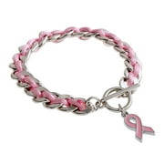 YUEHAO Bracelets Cancer Pink Ribbon Love Rope Bracelet Gift Cancer Pink Ribbon Love Rope Bracelet Gift A