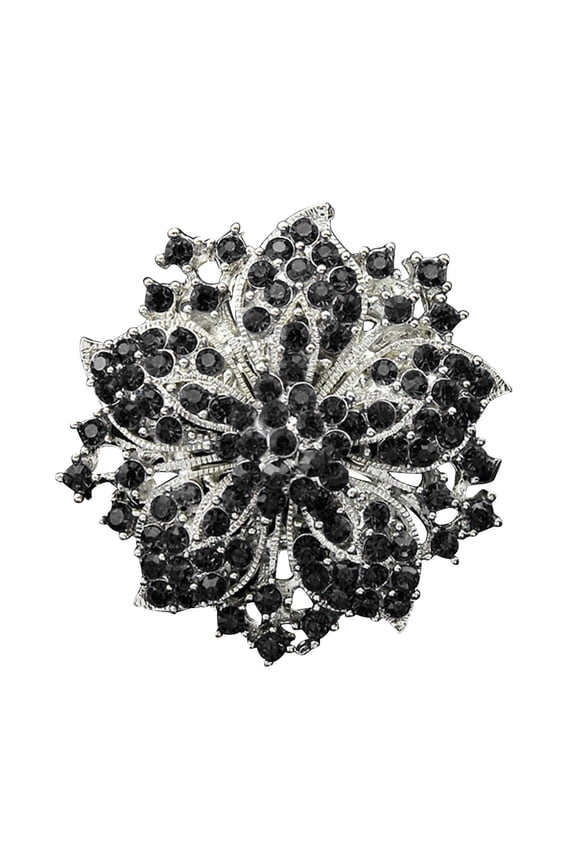 Brooch Ezing Fashion Jewelry Beautiful Silver Plated Rhinestone Brooch Pin for