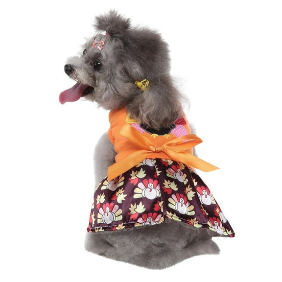 YUEHAO Christmas Dog Sweater New Pet Christmas Personalized Costume Turkey Skirt Christmas Sweaters for Dogs (Orange, L)