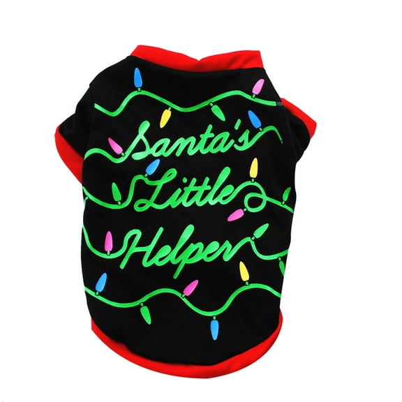 YUEHAO Christmas Sweaters for Dogs,  Pet Supplies New Pattern Tricolor Christmas Dog Clothing Cotton Greent Shirt Puppy Black