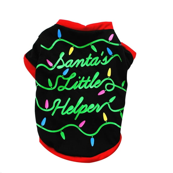 YUEHAO Christmas Sweaters for Dogs, Pet Supplies New Pattern Tricolor Christmas Dog Clothing Cotton Greent Shirt Puppy Black