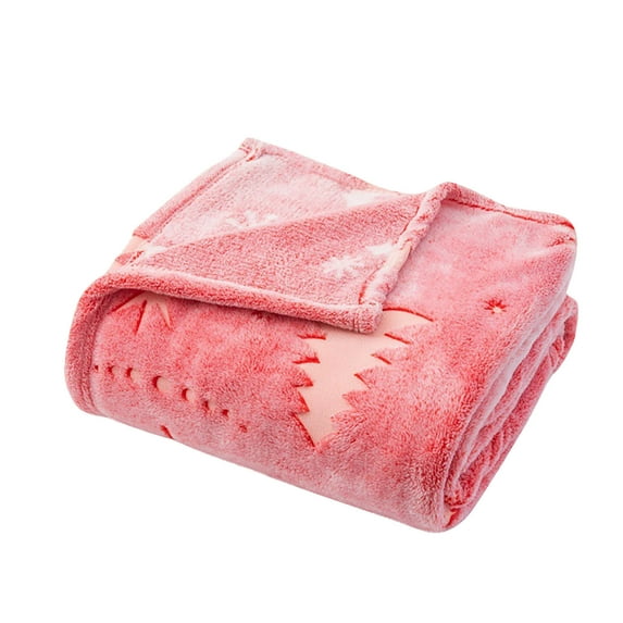 YUEHAO Christmas Throw Blanket, Throw Blanket, Winter Glow in The Dark Warm Blanket, Christmas Tree Pattern Blanket, Soft Warm Comfortable Blanket, Glowing Blanket On The Baby Soft Blanket (Pink, XL)
