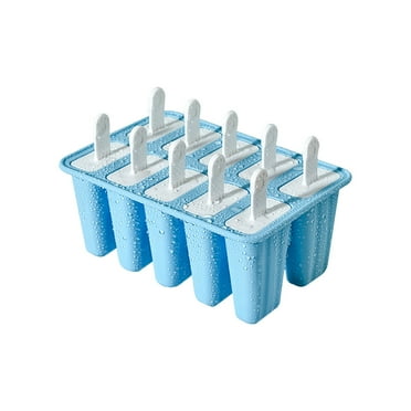 YUEHAO DIY Silicone Mould Popsicle Molds 10 Pieces Silicone Ice Molds Tray Mold Reusable Easy Ice Maker Silicone Ice Cream Blue