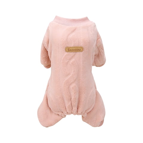 YUEHAO Dog Clothes for Small Dogs, Dog Clothes Autumn and Winter Four Legged Plush Cotton Coat Pet Clothing Cute Pet Supplies Pet Supplies for Dogs (Pink, M)