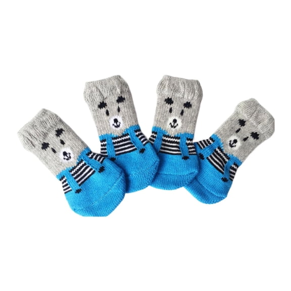 YUEHAO Dog Clothes for Small Dogs, Dog Socks for Small Medium Dogs Non Slip Anti Slip Pet Puppy Doggie Grip Socks Protectors Indoor Traction Control Socks for Hardwood Floor 8 Styles (D, S)