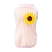 YUEHAO Dog Clothes for Small Dogs Pet Dog Puppy Classic Sunflower Sweater Fleece Sweater Clothes Warm Sweater Winter Pet Supplies for Dogs (Pink, L)