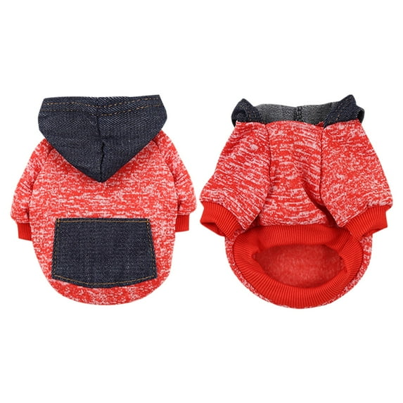 YUEHAO Dog Sweaters for Small Dogs, Dog Hoodie with Pocket - Fall Winter Warm Fleece Sweater Puppy Clothes for Dogs Boy Girl Yorkies Chihuahua - Pet Cat Sweatshirt Small Dog Sweater (Red, L)