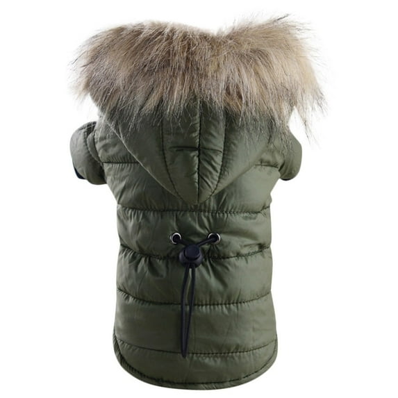 YUEHAO Dog Sweaters for Small Dogs Pet Dog Warm Down Cotton-Padded Jacket Costume Puppy Winter Clothe Hoodie Coats Pet Dog Clothes (Army Green, L)