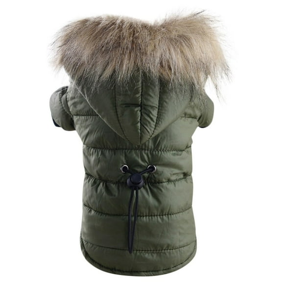 YUEHAO Dog Sweaters for Small Dogs Pet Dog Warm Down Cotton-Padded Jacket Costume Puppy Winter Clothe Hoodie Coats Pet Dog Clothes (Army Green, M)