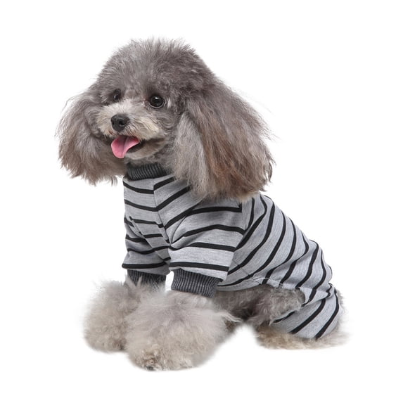 YUEHAO Dog Sweaters for Small Dogs Pet Pajamas Home Clothes Cotton Leather Pajamas Pajamas Knitted Pet Clothes Pet Dog Clothes (Grey, L)