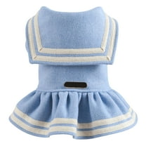 YUEHAO Dog Sweaters for Small Dogs Pet Warm Decorative Skirt Holiday Puppy Costume Sweater Pet Clothes Pet Dog Clothes (Blue, L)