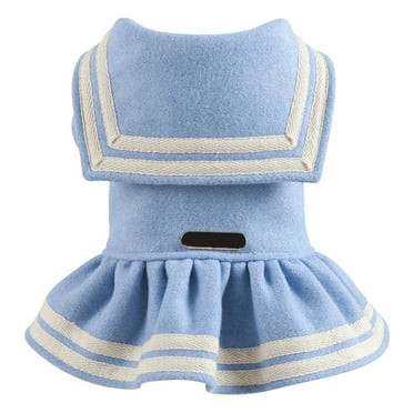 YUEHAO Dog Sweaters for Small Dogs Pet Warm Decorative Skirt Holiday Puppy Costume Sweater Pet Clothes Pet Dog Clothes (Blue, L)