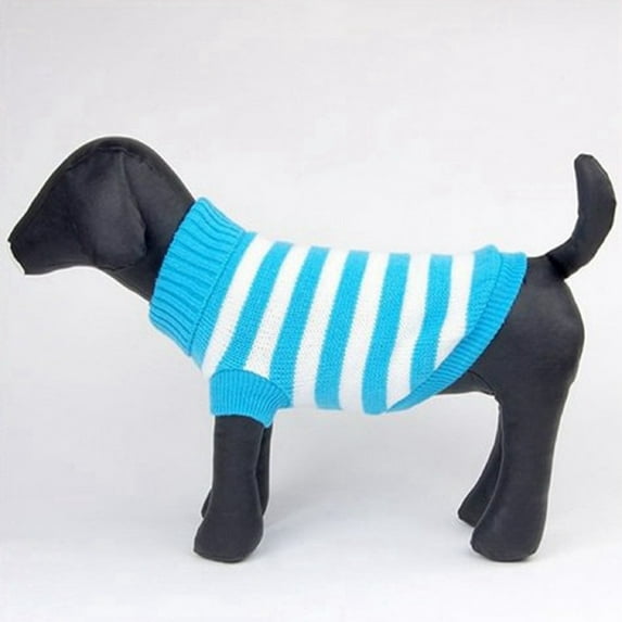 YUEHAO Dog Sweaters for Small Dogs Popular Fashion Pet Winter Warm Sweater Interval Color Pet Clothes Pet Sweater Pet Dog Clothes (Blue, XS)