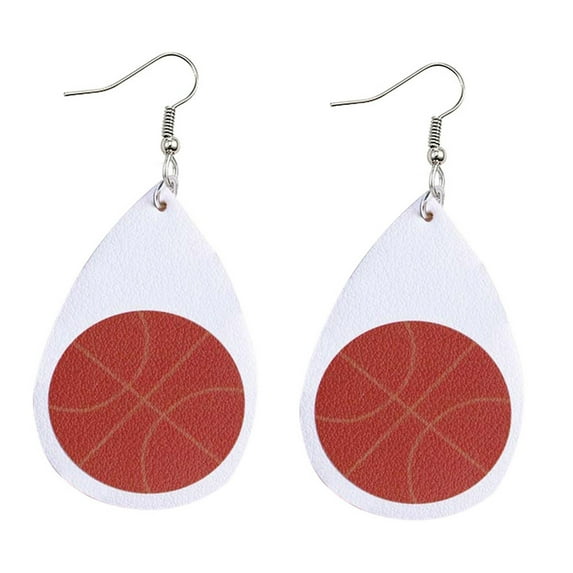 Yuehao Earrings for Women, Gifts for Women, Football Basketball Volleyball Double Sided Printing Leather Earrings Women's Sports Earrings
