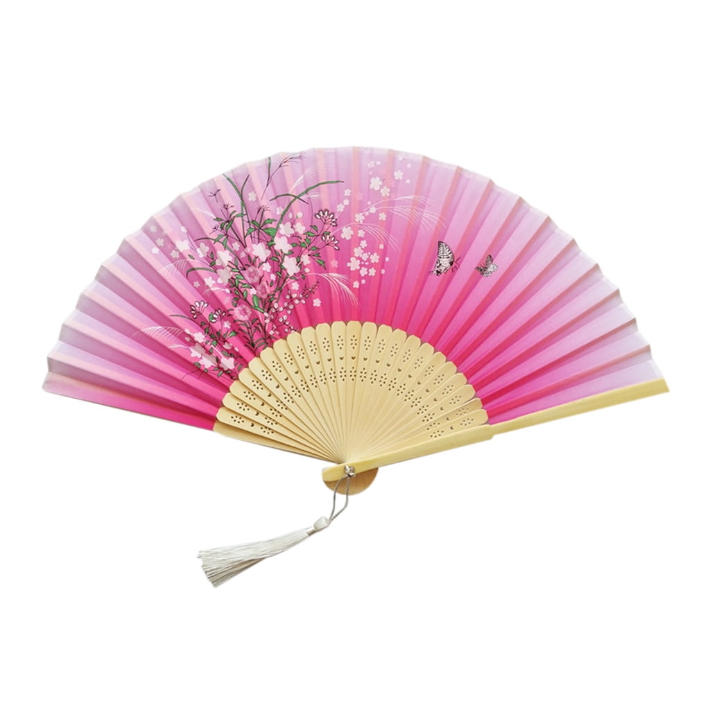 YUEHAO Folding Fans Handheld Fans Bamboo Fans Women's Hollowed Bamboo