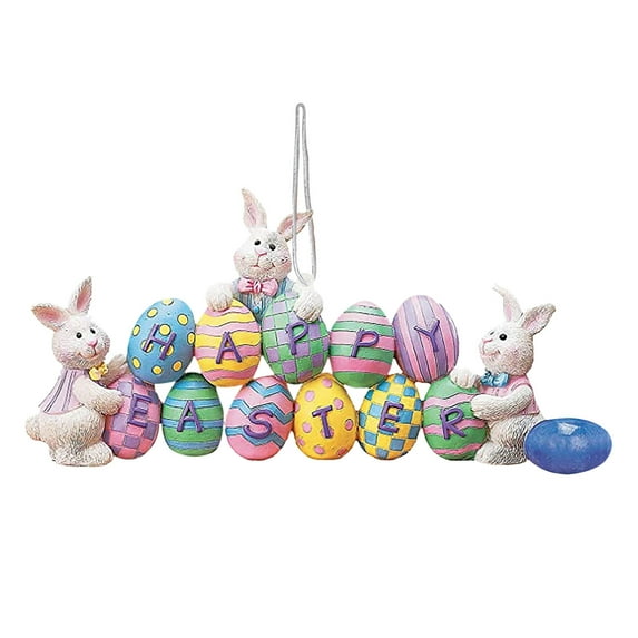 YUEHAO Hangs Easter Decorations Easter Party Bunny Easter Eggs Decorations Home Decoration Easter Resin Pendant 1Pcs A