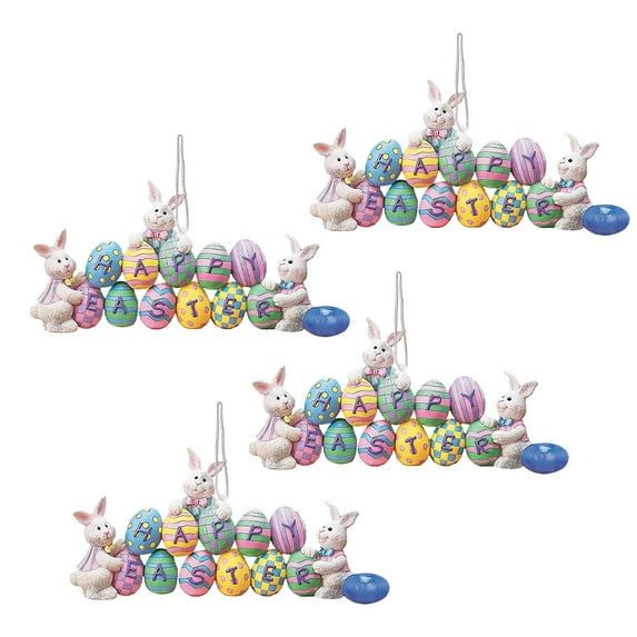 YUEHAO Hangs Easter Decorations Easter Party Bunny Easter Eggs Decorations Home Decoration Easter Resin Pendant 4Pcs D
