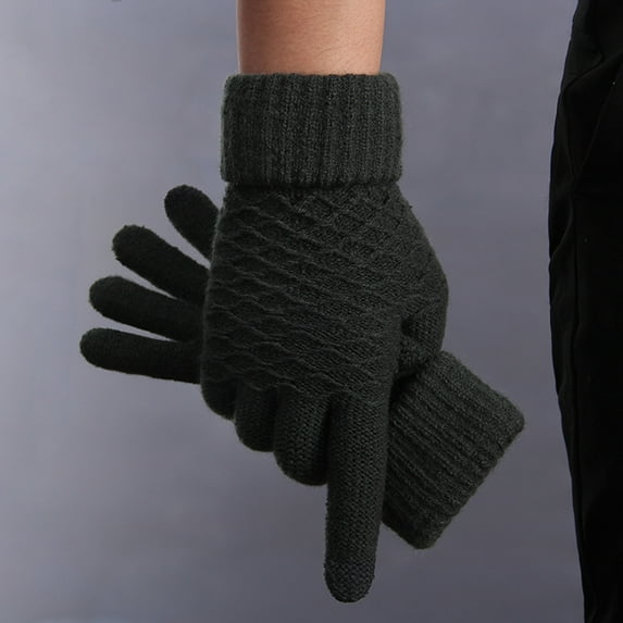 YUEHAO Household Tools Warm Outdoor Winter Knit Gloves Gloves Velvet Gloves Women'S Gloves Black