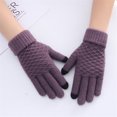 thumbnail image 1 of YUEHAO Household Tools Warm Outdoor Winter Knit Gloves Gloves Velvet Gloves Women'S Gloves Purple, 1 of 5