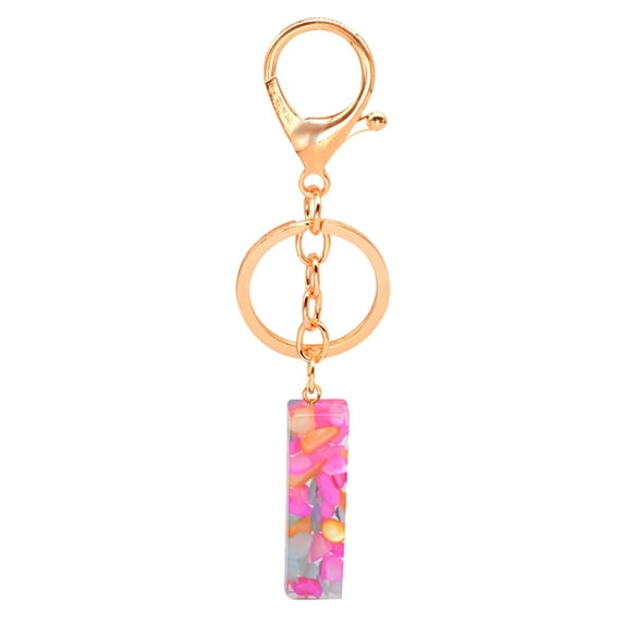 YUEHAO Keychains Personalized Resin Translucent Keychain Creative Letter Color Pendant Keychain I