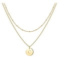 thumbnail image 1 of YUEHAO Necklaces & Pendants Women's Fashion Heart Letter Necklace 26 Letters Circular Double Layer Neck Chain C, 1 of 5
