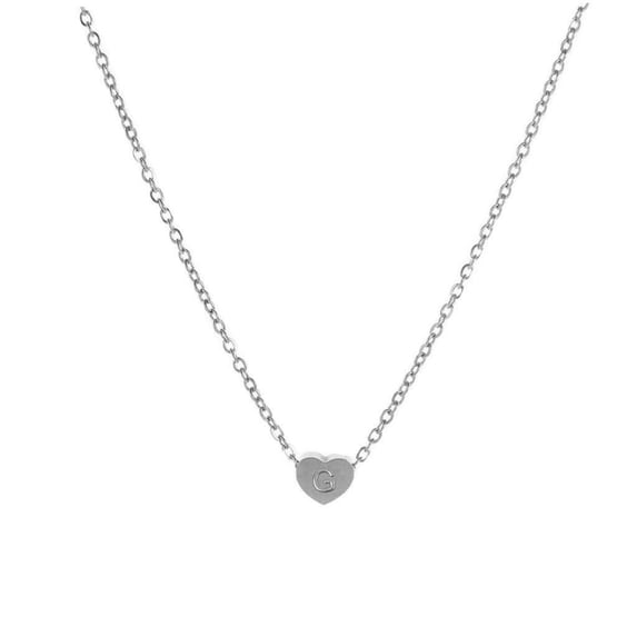 YUEHAO Necklaces & Pendants Women's Fashion Heart Letter Necklace 26 Letters Love Clavicle Neck Chain G