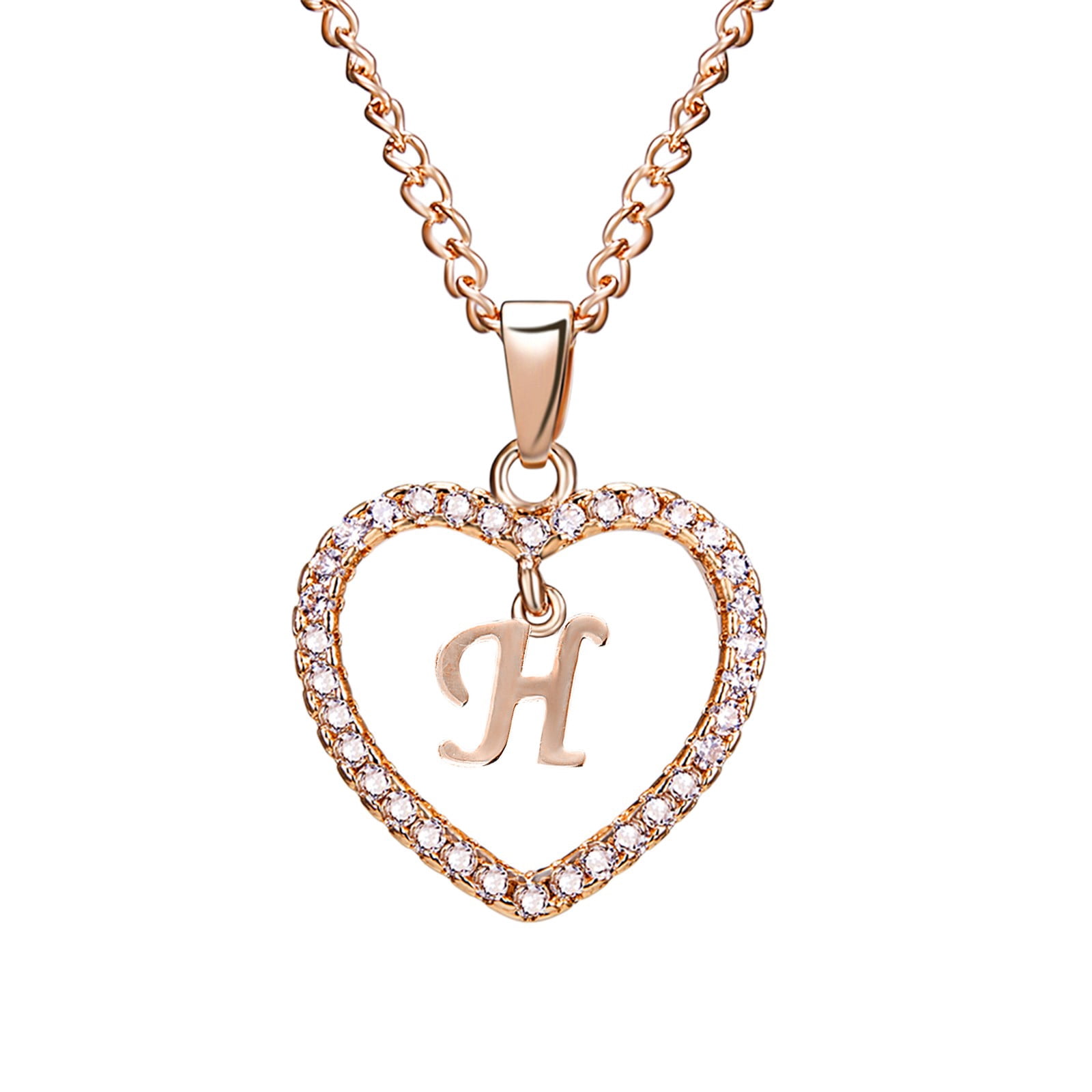 YUEHAO Necklaces & Pendants Women's Fashion Heart Letter Necklace