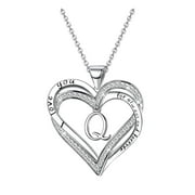 YUEHAO Necklaces & Pendants Women's Fashion Heart Letter Necklace 26 Letters Love Clavicle Neck Chain Q