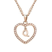 YUEHAO Necklaces & Pendants Women's Fashion Heart Letter Necklace 26 Letters Love Clavicle Neck Chain Q