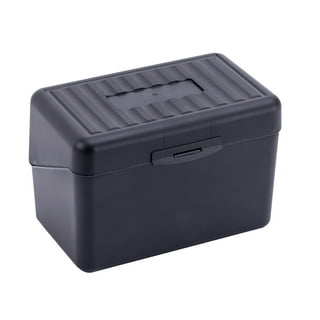 Universal Unv47305 4 in. x 1.33 in. x 6 in. Plastic Poly Index Card Box - Black/Blue (2/Pack)