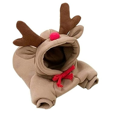 YUEHAO Pet Supplies Dog Hoodie- Dog Sweater Coat Cute Shape Warm Jacket Pet Cold Weather Clothes Outfit Outerwear For Cats Puppy Small Largr Dogs Brown