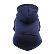 YUEHAO Pet Supplies Dog Hoodie With Pocket - Fall Winter Warm Sweater Puppy Clothes For Small Medium Dogs Boy Girl Navy
