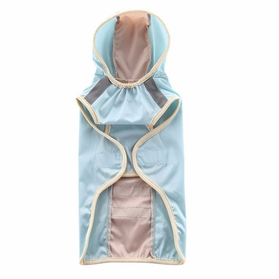 YUEHAO Pet Supplies Dog Raincoat Large Dog Golden Big Pet Raincoat Reflective Dog Clothes Raincoat Blue