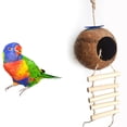 thumbnail image 1 of YUEHAO Pet Supplies Natural Coconut Shell Bird Nest House Hut Cage Feeder Pet Parrot Parakeet Toy, 1 of 4