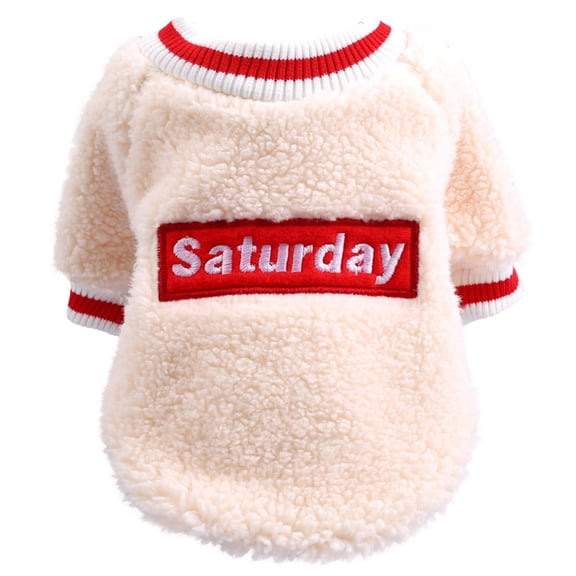 YUEHAO Pet Supplies New Pet Lamb Velvet T-shirt Autumn And Winter Fashion Pet Cat Dog Clothing Beige