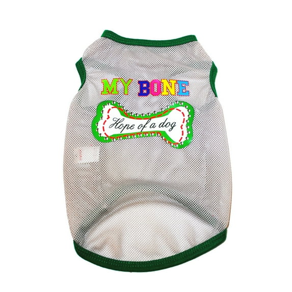 YUEHAO Pet Supplies Pet Dog Bottoming Fine Print Mesh Shirt Clothes Cat Lace Breathable Vest Grey