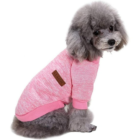 YUEHAO Pet Supplies Pet Dog Clothes Knitwear Dog Sweater Soft Thickening Warm Pup Dogs Shirt for Dog Pink