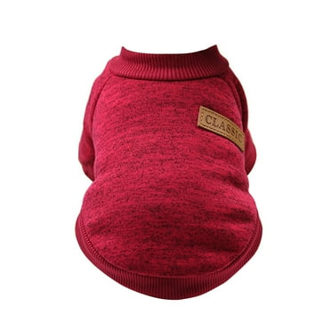 YUEHAO Pet Supplies Pet Dog Puppy Classic Sweater Sweater Clothes Warm Sweater Winter Red