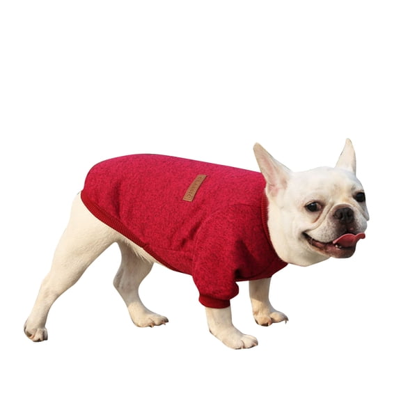YUEHAO Pet Supplies Pet Dog Puppy Classic Sweater Sweater Clothes Warm Sweater Winter Red