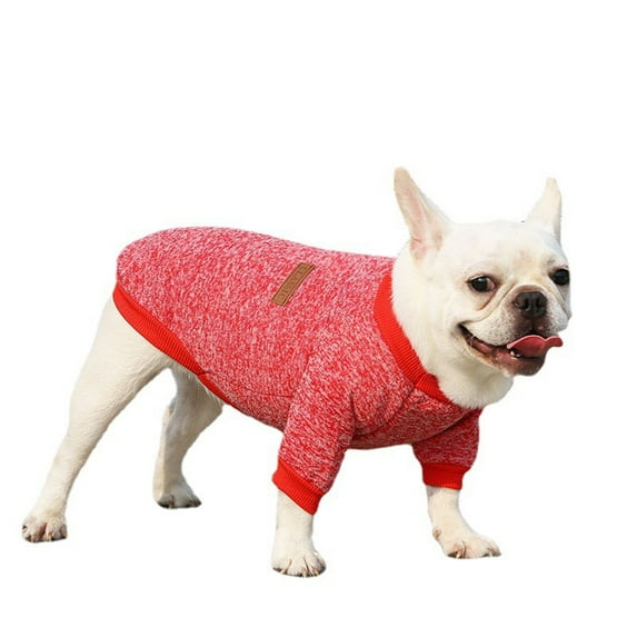 YUEHAO Pet Supplies Pet Dog Puppy Classic Sweater Sweater Clothes Warm Sweater Winter Watermelon Red