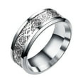 thumbnail image 1 of YUEHAO Rings Dragon Stainless Ring Steel Dragon Titanium Steel Ring Golden With Silver Rings, 1 of 8