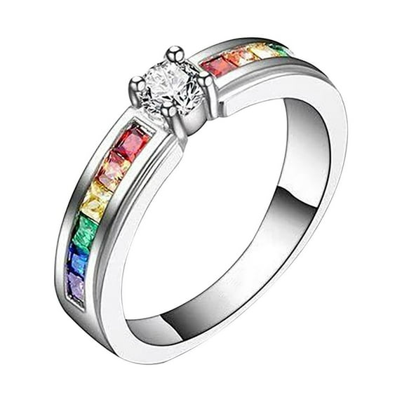 YUEHAO Rings Is Finger The Day Ring Party Lady Colorful F or Rainbow Rings