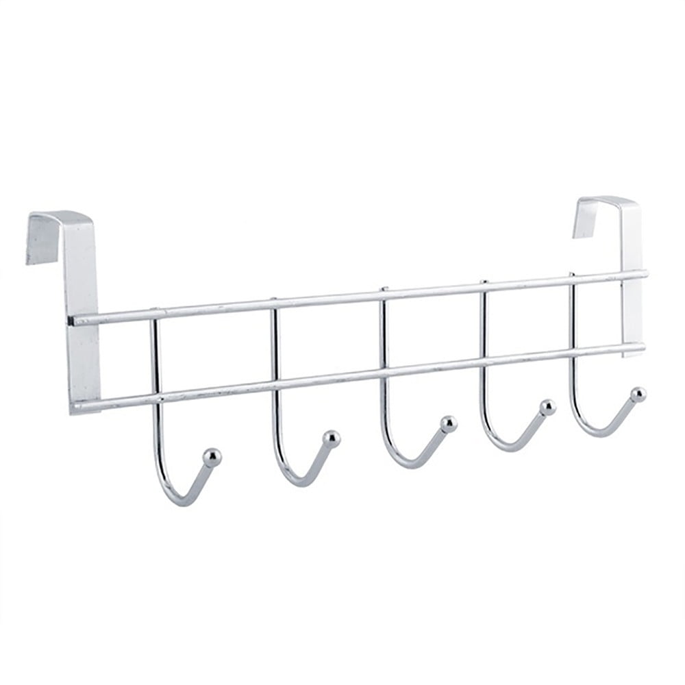 YUEHAO Stainless Steel 5 Hook Clothes Bathroom Door Hanger Organizer ...