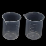 YUEHAO Wine Glasses Clearance for 2 Clear Plastic Graduated 100Ml Measuring Cup Beaker Lab Pcs Wine Glasses White