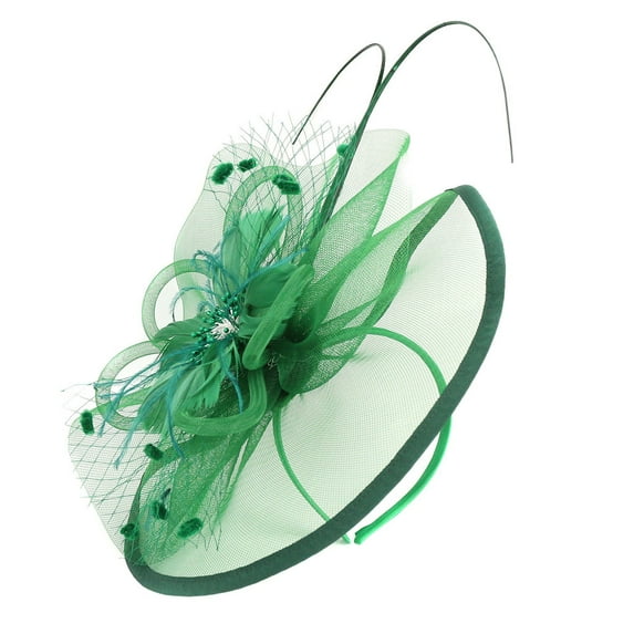 YUEHAO Women Girl Fascinators Hair Clip Hairpin Hat Feather Wedding Tea Party Green