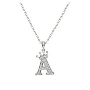 YUEHAO accessories Necklaces Pendants 26 English Letters Full Diamond Pendant Necklace For Women Silver Rhinestone Necklaces A Z 26 Alphabet Initial Necklaces For Teen Girls Jewelry A