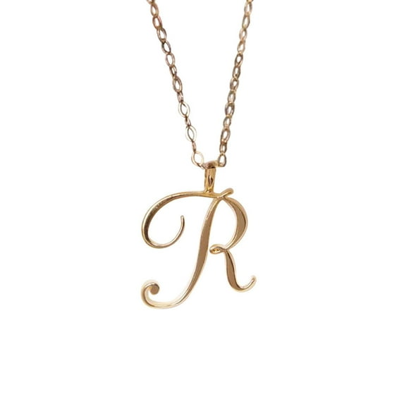 YUEHAO accessories Necklaces Pendants Ladies Classic Gold 26 English Letter Initials Clavicle Chain Pendant Necklace R
