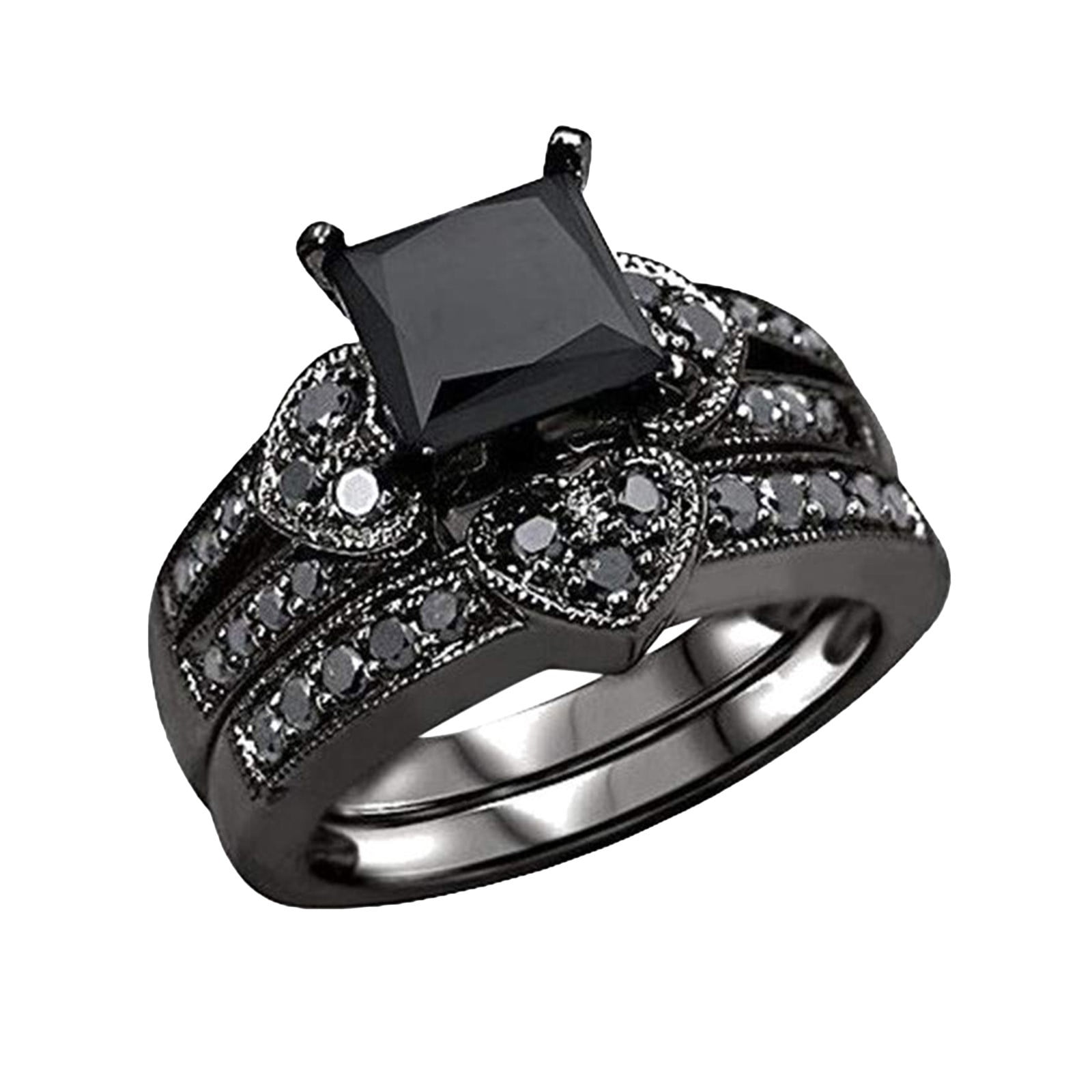 Black Diamond Engagement Ring 22819